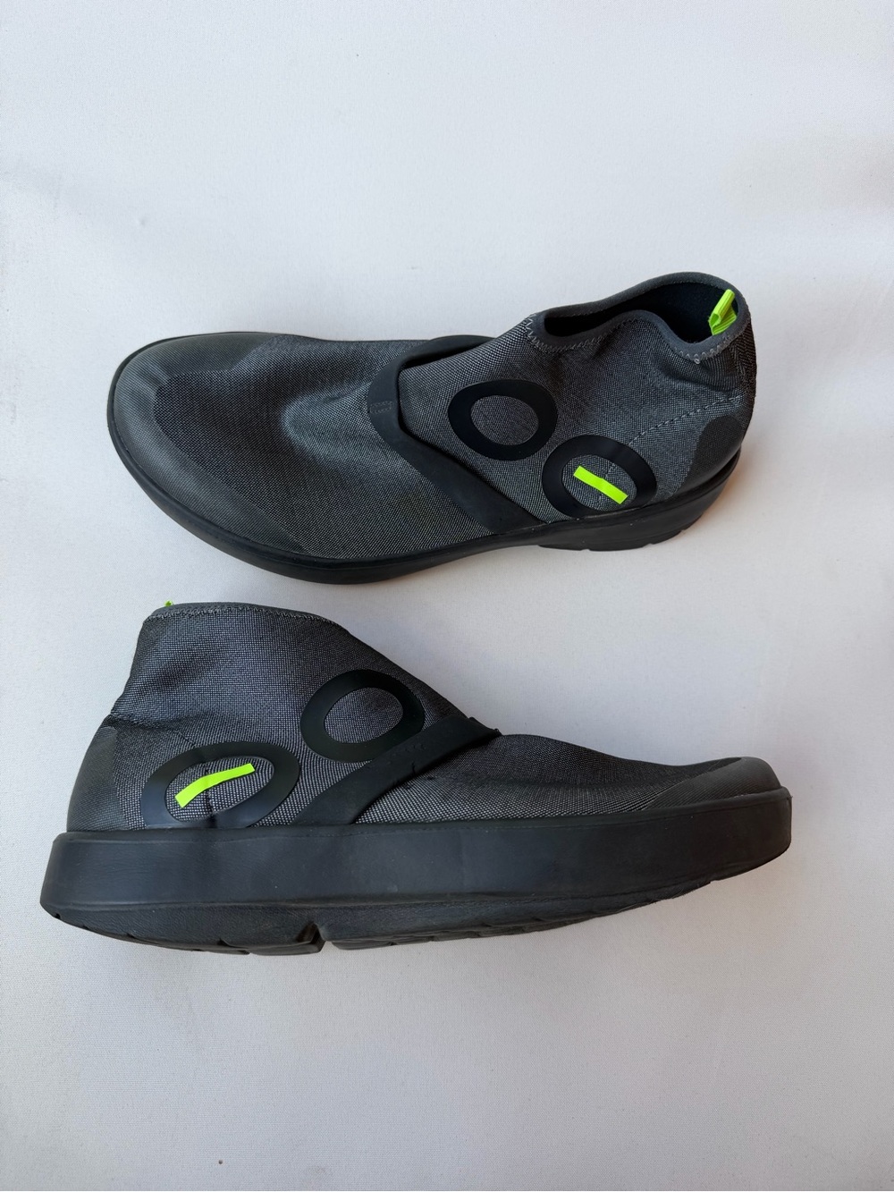 Oofos Womens Shoes Oomg Fibre High Top Recovery Slip On Shoes Black US 10 grey